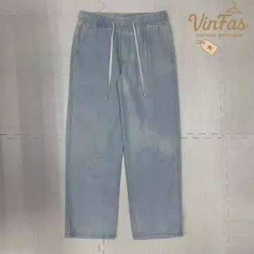 00s vintage 라이트 블루 데님 스웨트 팬츠 청바지