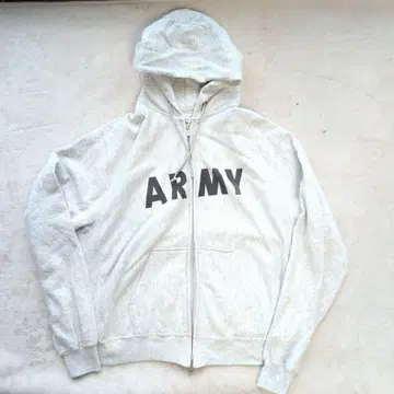 미군 실물 지퍼 후드티 애쉬 그레이 XL 90s 후디 ARMY