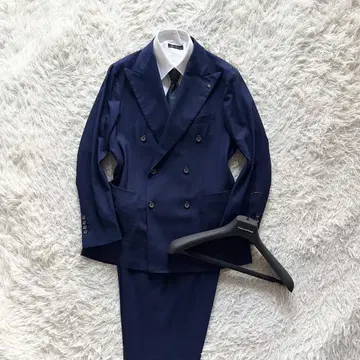 [새상품급] TAGLIATORE 네이비 울 더블 수트 사이즈 50