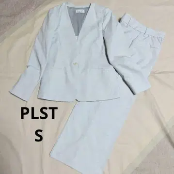 PLST 플라스테 노카라 팬츠 수트 S 셋업 라이트 그레이