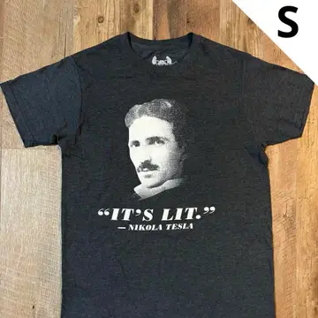 해외 구제 의류 니콜라 테슬라 프린트 T셔츠 남성용 S