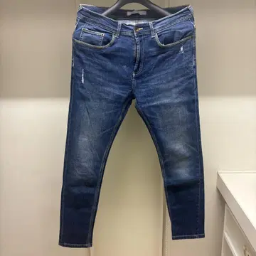 [ 레어 ] ZARA 데미지 가공 스트레치 프리미엄 데님