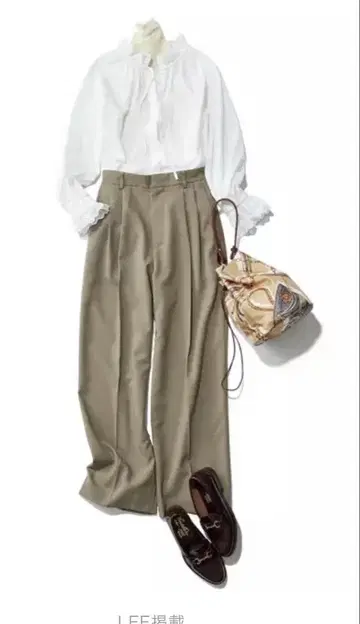 12closet [콜라보] [세탁 가능] 세미 와이드 턱 팬츠