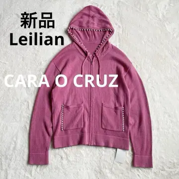 [ 새상품 ] 레리안 CARA O CRUZ 펄 니트 후드티 핑크