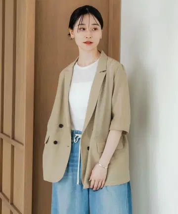 어반 리서치 [ 이지케어 ] 시어 메쉬 하프 슬리브 자켓