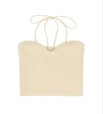 [ CLANE ] HEATHER COTTON KNIT TUBETOP