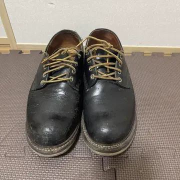 블랙 가죽 레이스업 슈즈