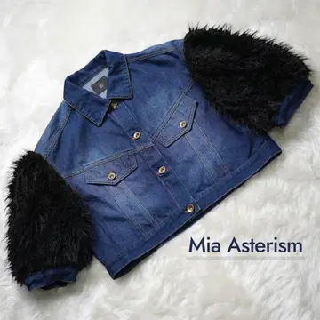 컨디션 최상 Mia ASTERISM 퍼 슬리브 데님 자켓 G