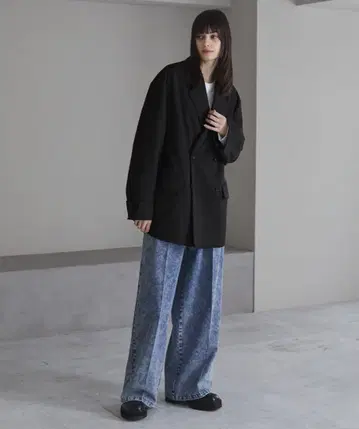 [ cussil ] 루즈 실루엣 더블 브레스트 테일러드 자켓