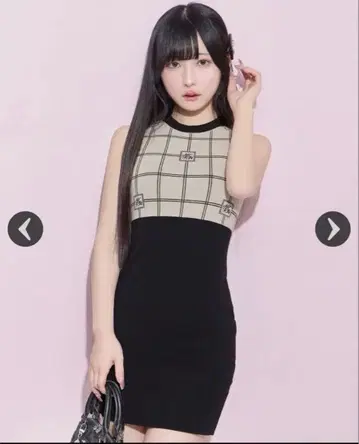 미셸 마카롱 로고 니트 원피스