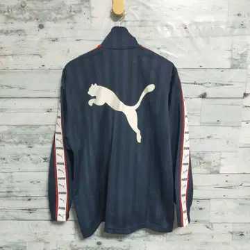 PUMA 푸마 빅 로고 라인 저지 화이트 네이비