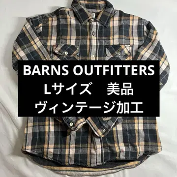 BARNS OUTFITTERS 체크 무늬 플란넬 셔츠 L 사이즈 반스