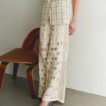 maison special Mixed Lace Easy Pants 미사용