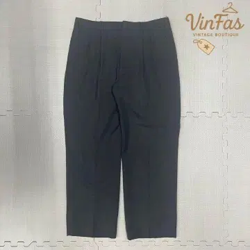 빈티지 투 턱 와이드 슬랙스 블랙 남성용 비즈니스 정장
