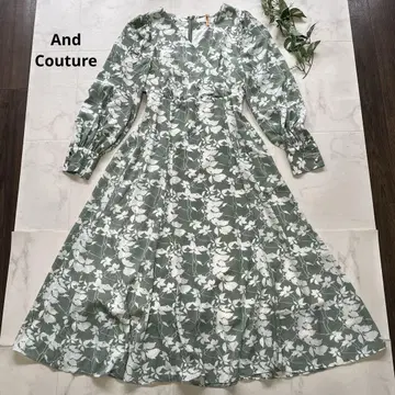 새상품급 And Couture 카슈쿨 플라워 롱 원피스 그린 M