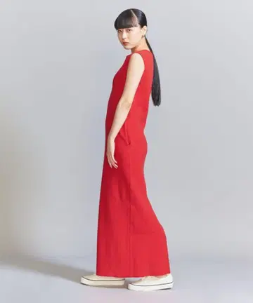 코튼 더블 페이스 I 라인 맥시 원피스