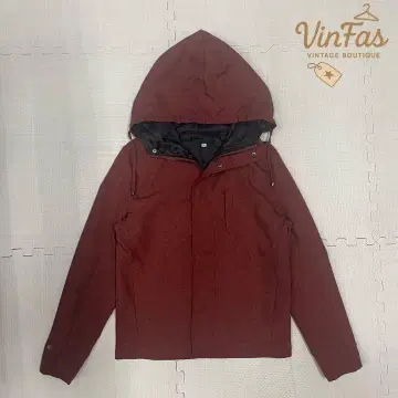 vintage 레드 후드 자켓 M 심플 아웃도어
