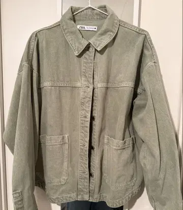 Zara 모스그린 데님 자켓 G 셔츠 M 긴팔