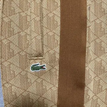 Lacoste 모노그램 자카드 트랙 팬츠 베이지 XS