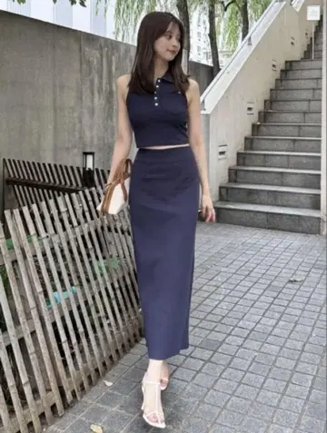 snidel 폴로컷 세트 네이비 0
