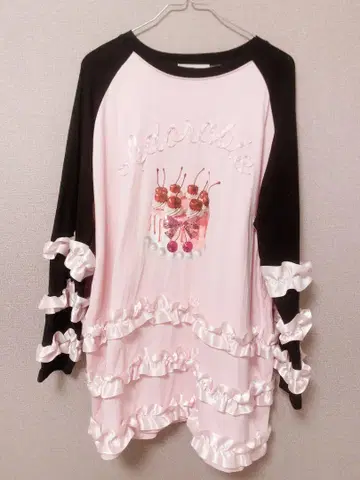 Ank Rouge 케이크 후리후리롱TE 핑크 블랙