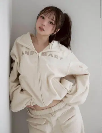 andmary Mary 로고 플리스 재킷