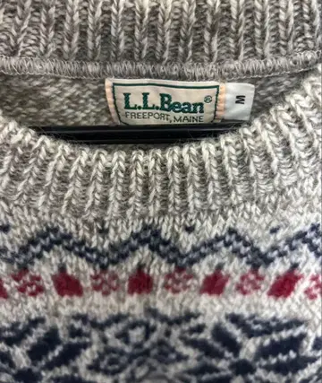 90s L.L.Bean 페어아일 패턴 울 니트 스웨터 M 사이즈