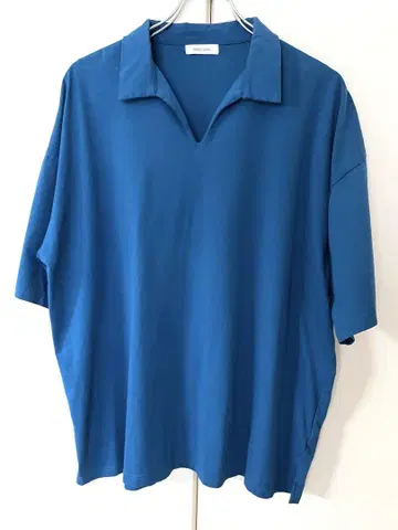 남성용 상의 카라 부착 셔츠 파랑 Adoon plain L 사이즈 심플