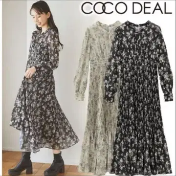 COCODEAL 빈티지 플라워 시어 원피스