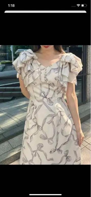 SNIDEL 프릴 꽃무늬 맥시 원피스