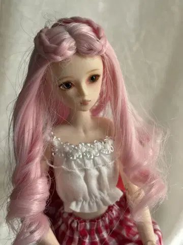 인형 가발 4inch 핑크 롱