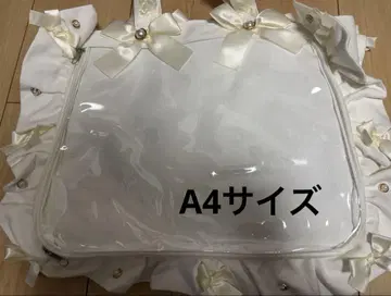 자카마트 A4 프릴 디자인 토트백 화이트