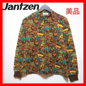 Jantzen 얀센 퀼트 집업 블루종 자켓 L