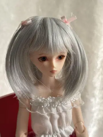 인형 가발 4inch 그레이 세미롱