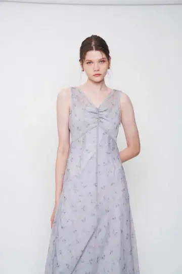 DEICY MECOUTURE 벨 플라워 샤인 드레스