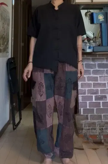 동양풍 바지 패치워크 바지