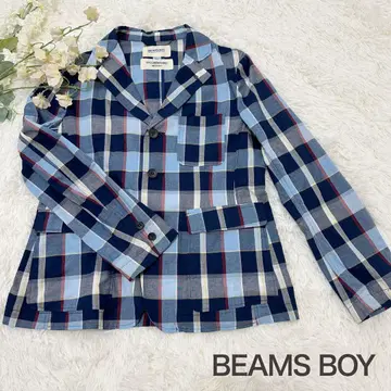 새상품급 빔즈 보이 테일러드 자켓 3버튼 마드라스 체크