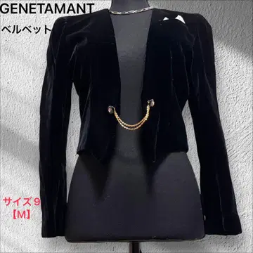 GENETAMANT [ 볼레로 ] 자켓 광택 벨벳 사이즈 9 블랙