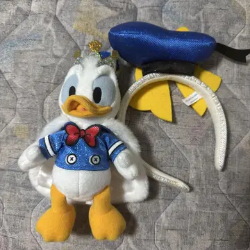 도널드 덕 봉제 인형과 머리띠 세트