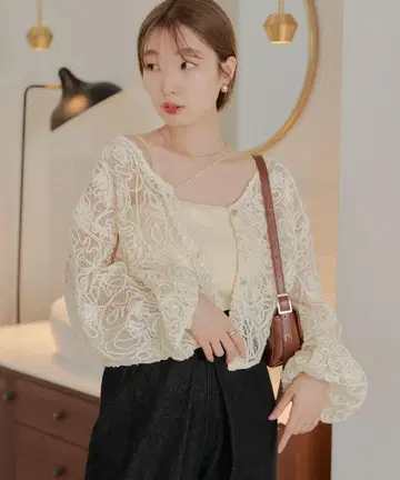 Kastane 전후 2way 시어 레이스 가디건