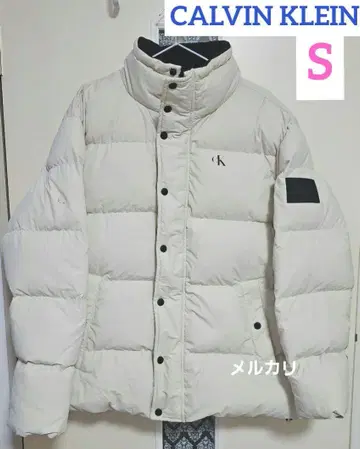 CALVIN KLEIN 배지 오버 사이즈 다운 자켓 아이보리 S