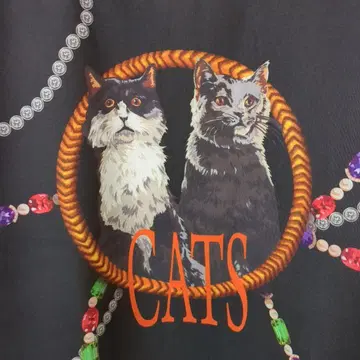 ROSE BUD CATS 고양이 스트레치 니트 T셔츠 로즈버드