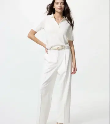 UNIQLO 턱 와이드 팬츠 XS 사이즈 화이트