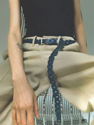 INK BLUE Llife LEATHER CHAIN BELT