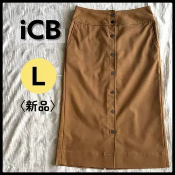 [ 미사용 ] iCB 아이씨비 스커트 L 앞 버튼 카멜
