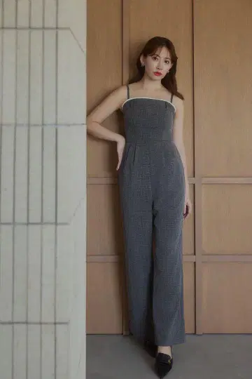 herlipto Frilled Tweed Jumpsuit
