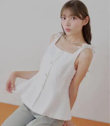 Chico 프론트 버튼 트위드 페플럼 베스트