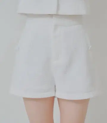 Chico 트위드 숏팬츠 화이트