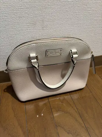 케이트 스페이드 베이지 가죽 핸드백