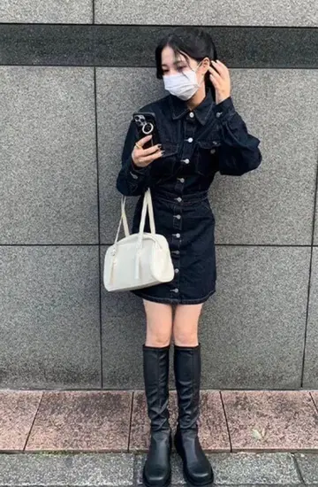 nugu 데님 미니 원피스
